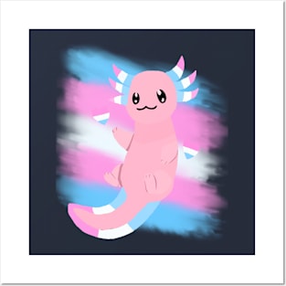 Trans axolotl Posters and Art